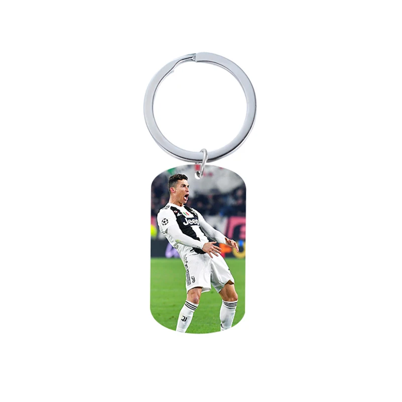 1 Футбольный брелок C. RONALDO CR7, брелок из нержавеющей стали для женщин и мужчин, брелок для ключей с футбольной звездой, подарки для фанатов - Цвет: 1