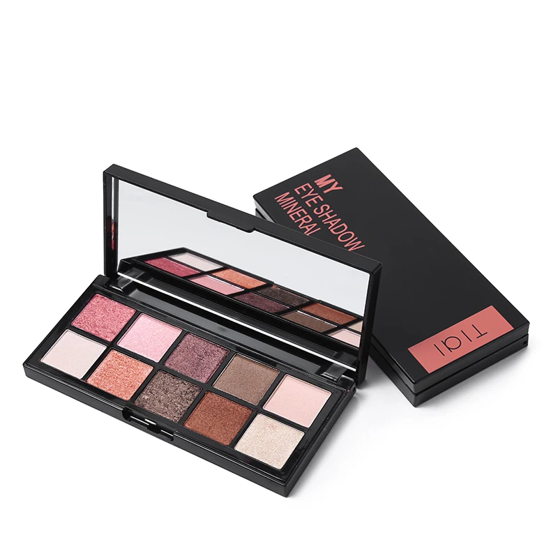 Тени для век TIAI 10 цветов атласные тени блестящие мерцающие натуральные красные