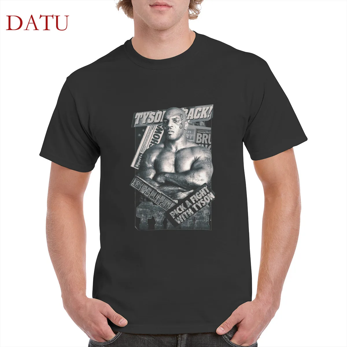 

Boxing champion Mike Tyson pattern tshirt 100% cotton Mike tyson printing t shirt tops gothic punk oversized men/women's T-Shirt