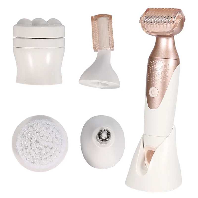 

5-in-1 Electric Hair Removal Set Bikini Trimmer Women Rechargeable Shaver for Legs Waterproof SMJGood