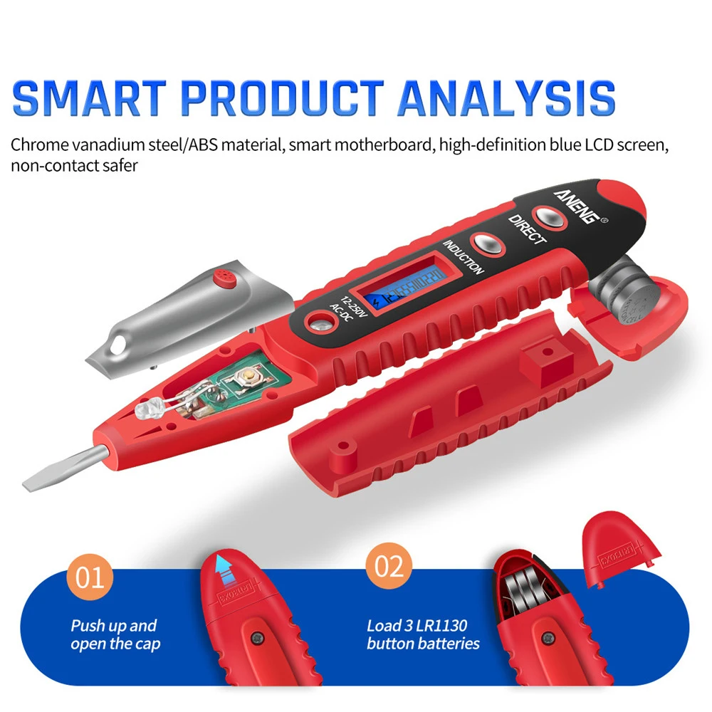 Цифровой испытательный карандаш электрический детектор напряжения ручка