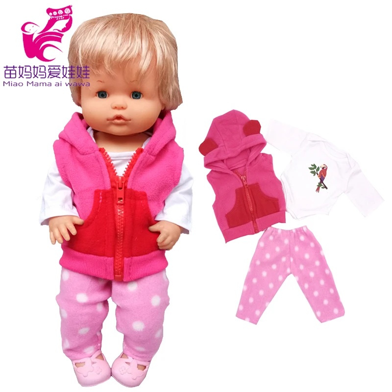 

for 40cm Nenuco baby doll clothes coat fit 38cm Ropa y su Hermanita doll leather jacket