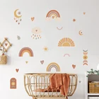 Мультяшные радужные лунные облака в стиле бохо наклейки на стену виниловые обои для интерьера детской комнаты Декор для дома подарки