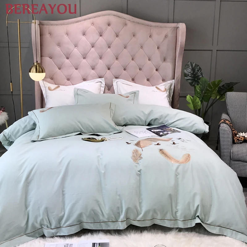 Роскошные комплекты постельного белья из хлопка с вышивкой для девочек и