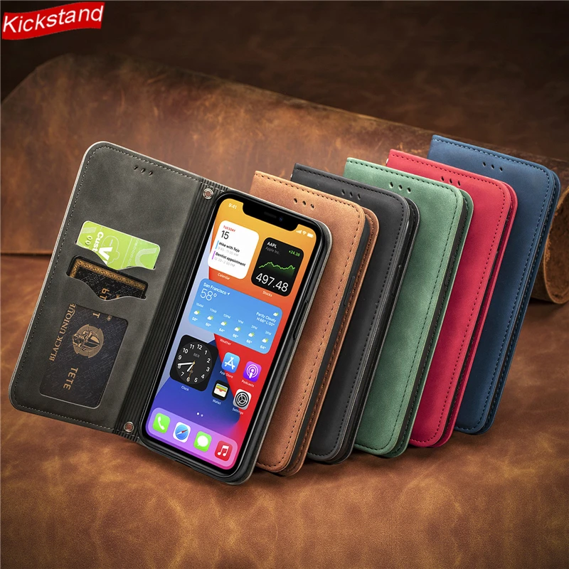 

Классическая деловая тонкая сумка для Samsung Galaxy M01 Core M01S M11 M10 M10S M30 M40 M40S M60S M80S, кожаный чехол с откидной крышкой