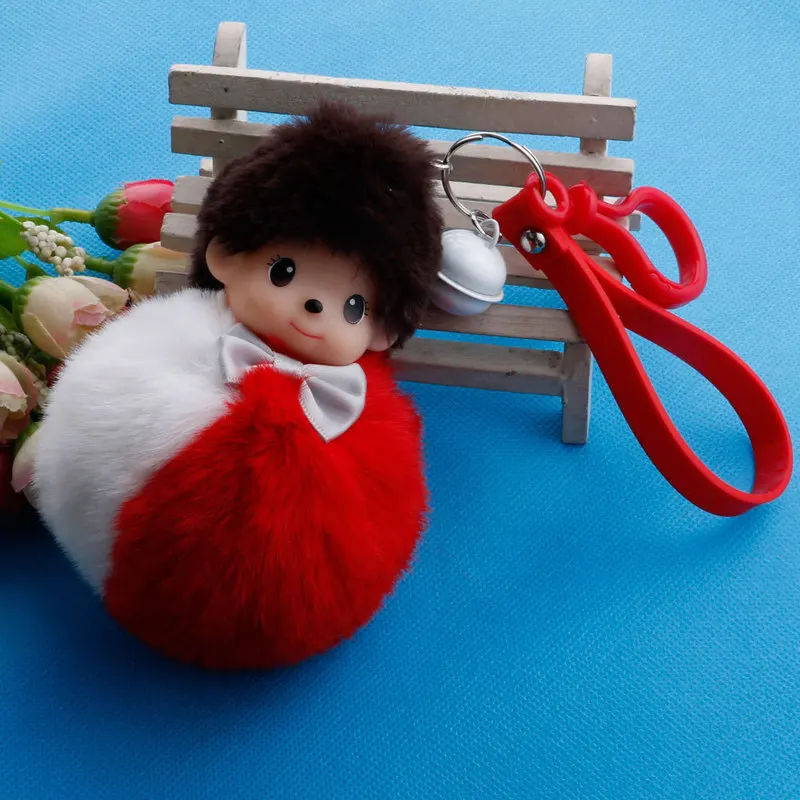 Галстук-бабочка с большими глазами брелок для ключей в виде детской куклы