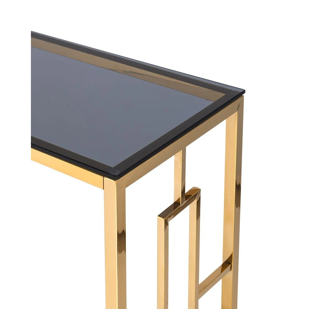Стулья для консоли группы Brooklyn ECST-013-TG-SK 120x40 см стекло дымчатого цвета / стальное золото мебель для прихожей стол для товаров для дома гостиные столы.