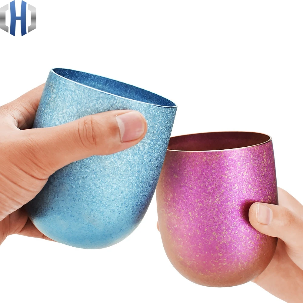 Креативная кружка для чая из чистого титана пивная двойной подарок пары домашняя