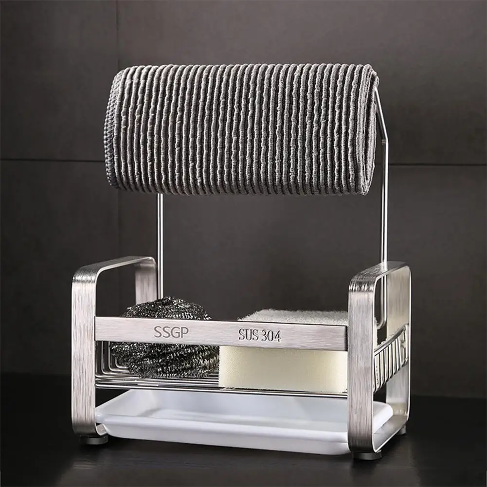 Держатель кухонной посуды из нержавеющей стали для полотенец чистящая ткань