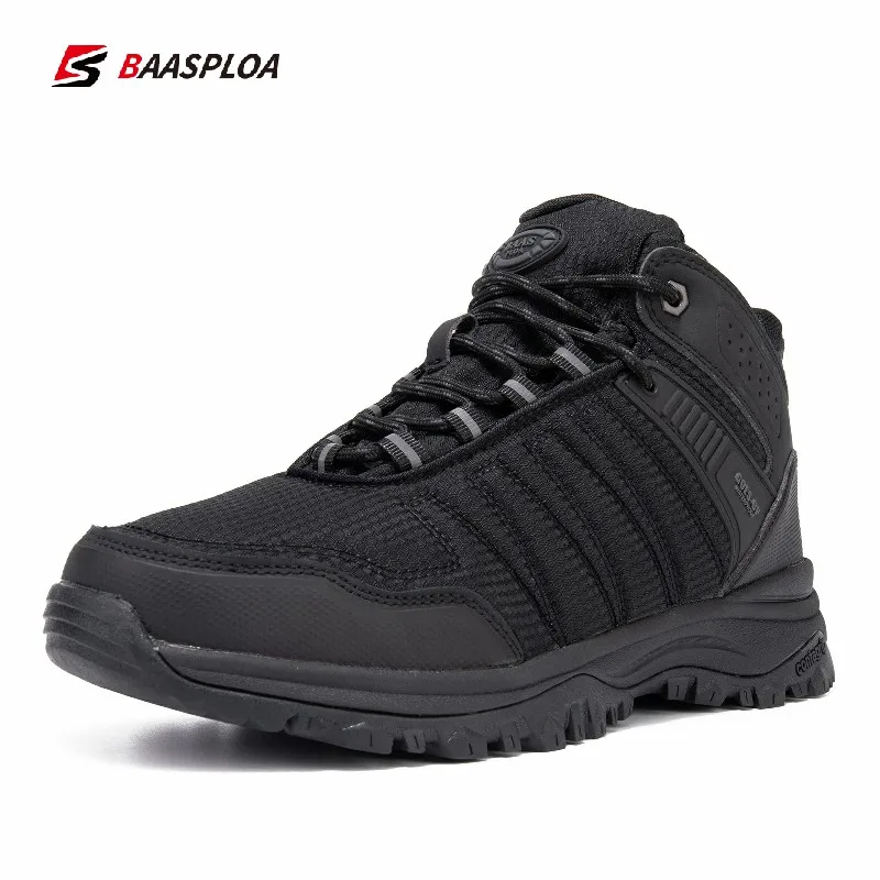 Baasploa 2022 New Men Winter Walking Shoes Non-slip Wear-resistant Casual Shoes Outdoor Fashion Waterproof Wrinkle-free Sneakers