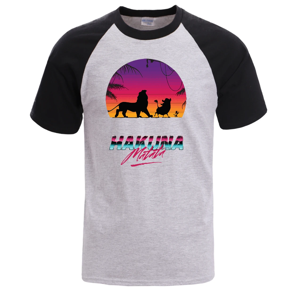 Король Лев мужская летняя футболка Hakuna Matata реглан Мужская хлопковая с коротким