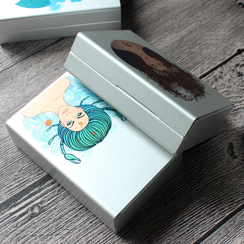 Металлический чехол для сигарет сползающий серебристый алюминиевый сплав