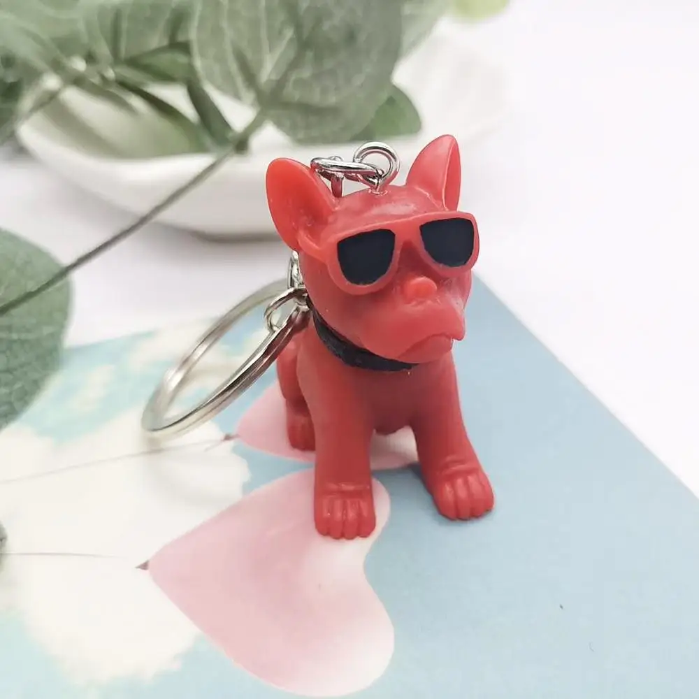 Модные французские панк очки бульдог брелок из искусственной кожи брелки с