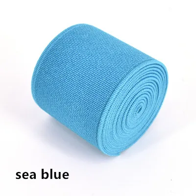 sea blue 3 м/лот, ширина 4 см, высокое качество, цветная утолщенная эластичная лента, импортные Эластичные аксессуары - Color: sea blue