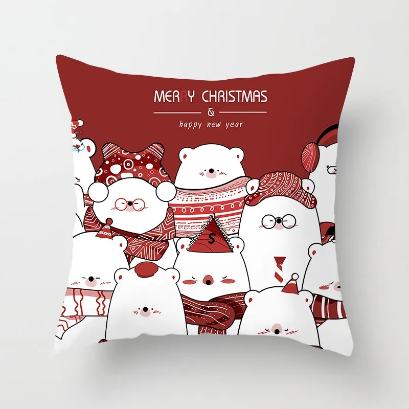 Рождественское украшение наволочка мультяшный Санта Клаус с принтом для