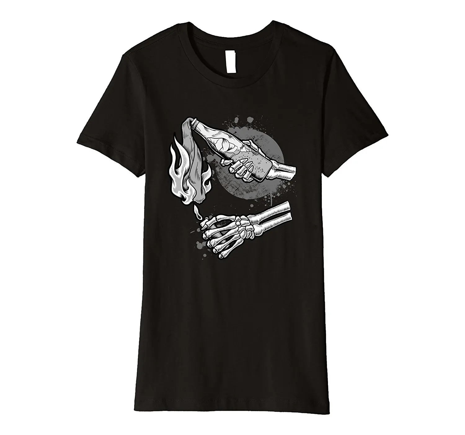 

2019 New Summer Fashion Men Tee Shirt Molotov Cocktail Skull Skeleton Revolution T-Shirt Casual T-shirt