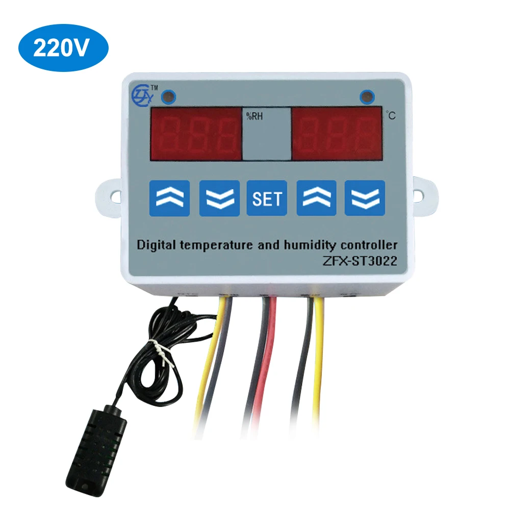 ZFX ST3022 регулятор температуры и влажности цифровой двойной дисплей термостат для