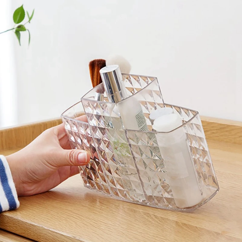 

Cosmetic Organizer Desk Decor Jewelry Container Storage Box Makeup Casket Holder Office Desktop Case Plastic Makeup Box