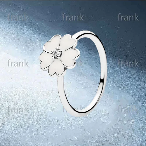

190931EN12 Primrose Stackable Ring White Enamel