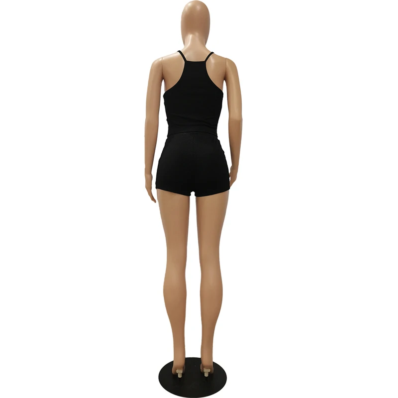 Модные Повседневные однотонные байкерские шорты комплект из 2 предметов женский