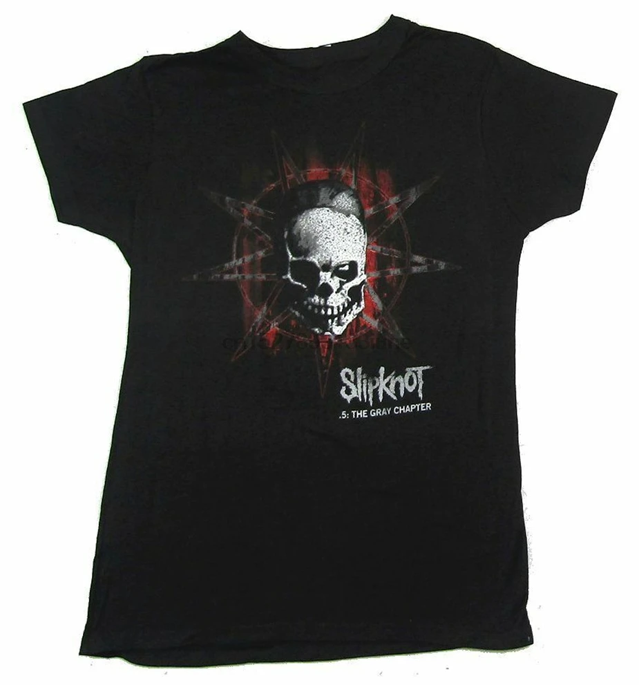 Slipknot. 5 Серый глава Девушки Юниоры черная футболка новый Мерч группы размера плюс