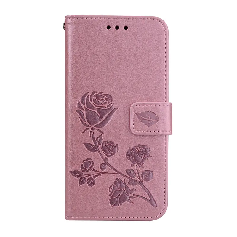 Rose Gold Чехол для мобильного телефона Apple iphone X, XS, 6, 6 S, 7, 8 Plus, 5, 5S, SE, винтажный флип-чехол, кошелек, подставка, кожаный силиконовый чехол DP17E - Цвет: Rose Gold