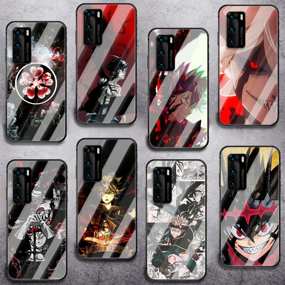 

Anime Black Clover Tempered Glass Phone Case Cover For Huawei Honor Mate P 8 9 10 20 30 40 A X I Pro Lite Smart 2019 Coque Black