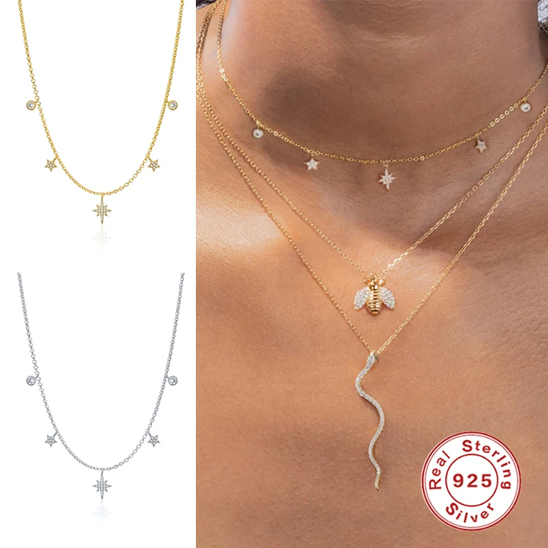 ROXI звезды фон с рождественской тематикой со снегом кристаллы ожерелье подвеска