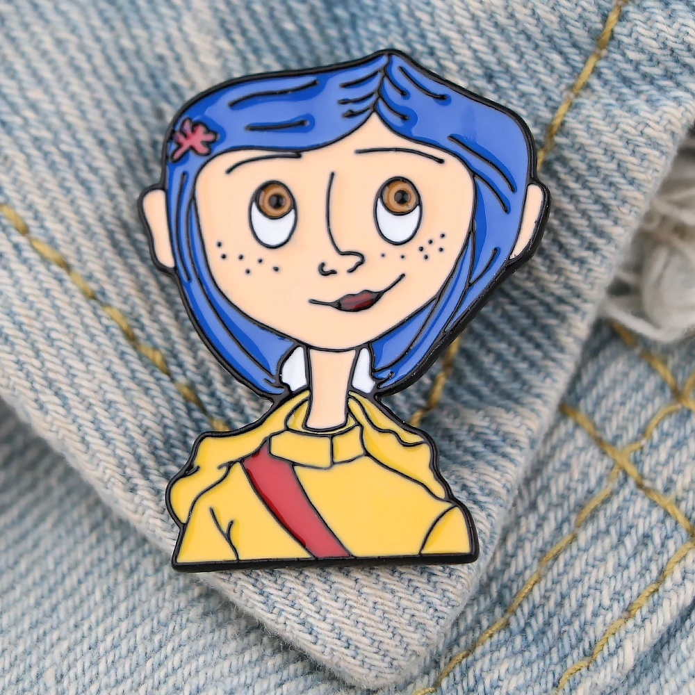 

LT1360 Cute Stuff Anime Coraline Lapel Pins Badges Brooches Enamel Pins Briefcase bag Backpack Accessories Decorative Jewelry