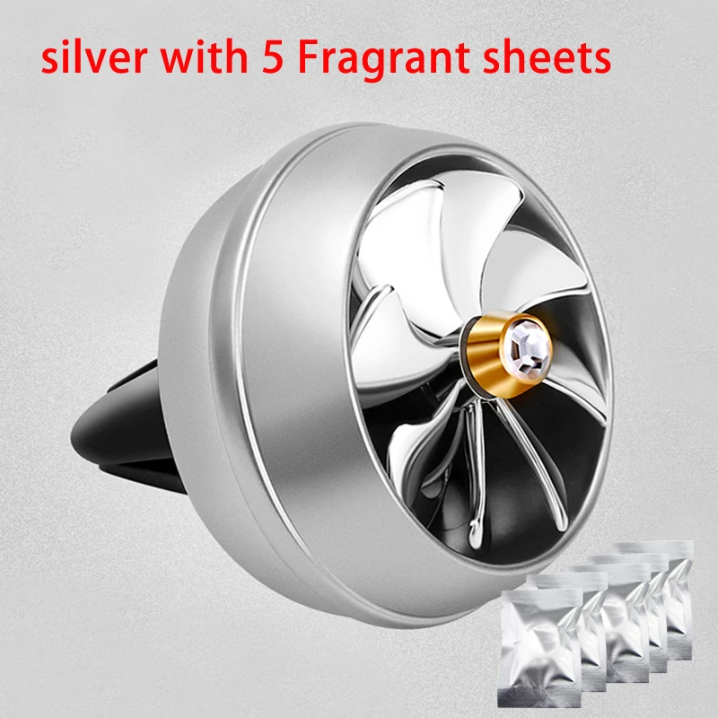 with 5Fragrant sheet Новое поступление, автомобильный освежитель воздуха, парфюм, клипса, свежий ароматерапия, ароматизатор, универсальный ароматизатор, парфюм, клипса, выход с бриллиантом - Название цвета: with 5Fragrant sheet