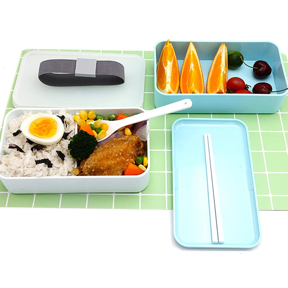 1200 мл двойной слой Tiffin милый Ланч Bento пластиковая коробка портативный ланчбокс