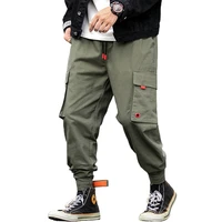 new casual multi pockets elastic waist stylish mens joggers trousers fashion autumn solid harem cargo pants streetwear