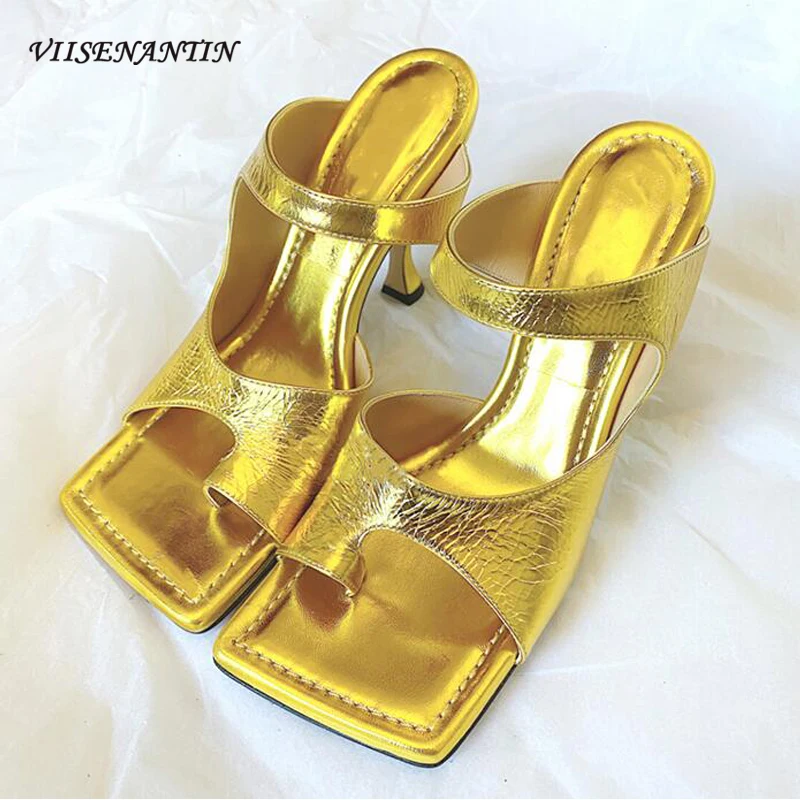 2020 новые босоножки женские кожаные на высоком каблуке с квадратным носком
