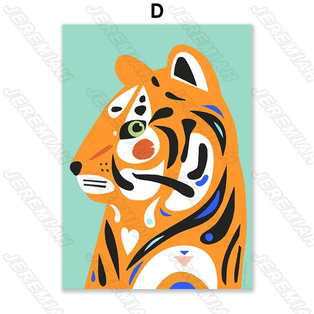 

Black Swan Tiger Kangaroo Animal Poster Nordic Style Wall Art Canvas Print Painting Modern Living Room Decoration