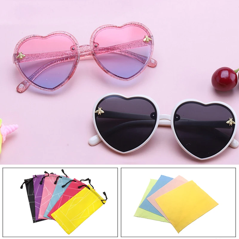 

Heart Kids Sunglasses Children Retro Cute Cartoon Bee Pink Sun Glasses Frame Girls Boys Baby Eyeglasses Fashion New Trends 2021