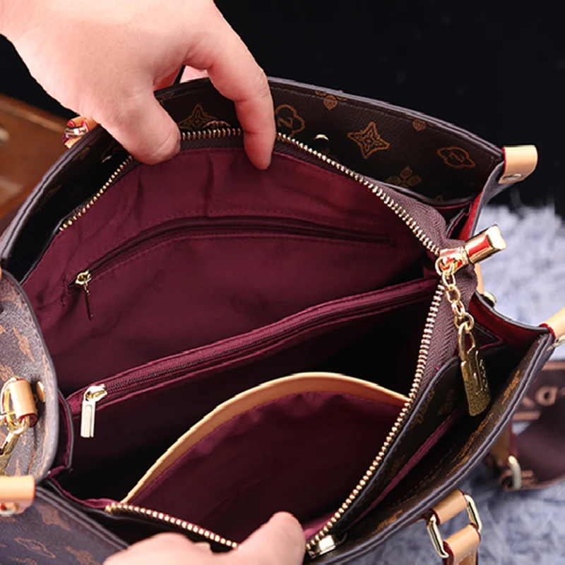 

Luxury Brand Ladies Handbags 2021 New Fashion Large Capacity Retro Printed Leather Ladies Shoulder Bag Bolsos Marca Mujer Lujo