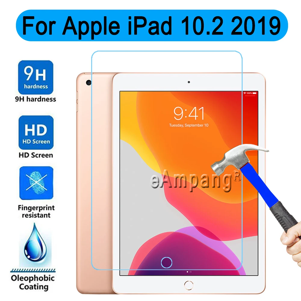 Закаленное стекло для Apple iPad 10,2 Защитная пленка для экрана 0,3 мм 9H HD Закаленное стекло пленка для iPad 7 7го поколения A2200 A2198