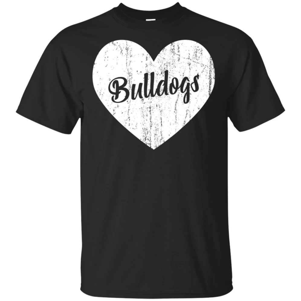 Мужская школьная Спортивная футболка с надписью Bulldogs и Spirit Mascot Heart размер M-3XL