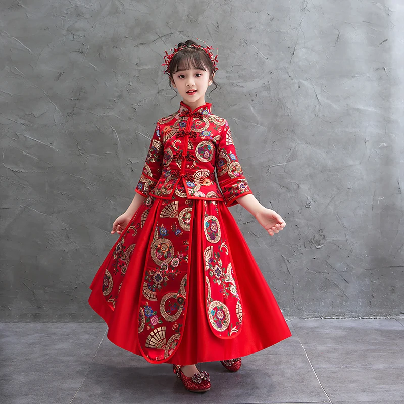 Новогодняя одежда для девочек Вечерние платья дня рождения Свадебное платье с