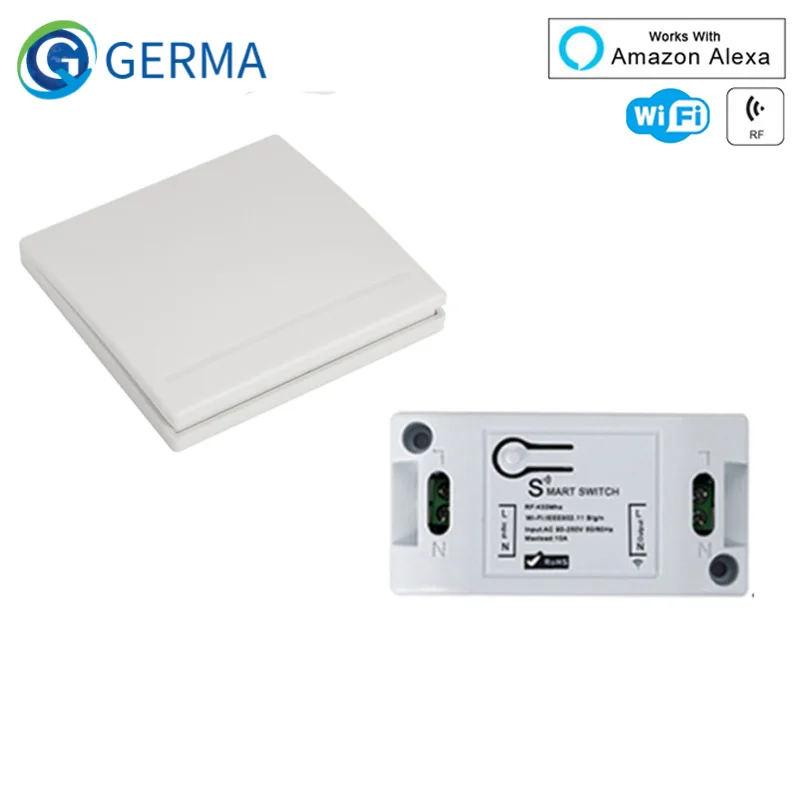 Беспроводной Реле GERMA RF Wi Fi 433 МГц 1 канальный приемник 220 В коммутационный модуль