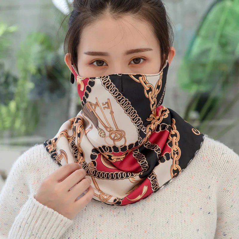 Новые модные маска Три в одном мульти функциональный нагрудник Женский печати на