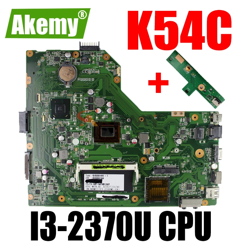 Akemy для Asus X54C K54C материнская плата ноутбука hm65 REV.3.0 с I3-2370U тестом | Компьютеры и