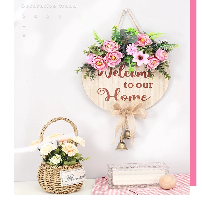 

Christmas Home door Ins decoration Christmas Porch Sign garland Pendant Hanging Xmas Ornaments New Year Navidad Pendant decor