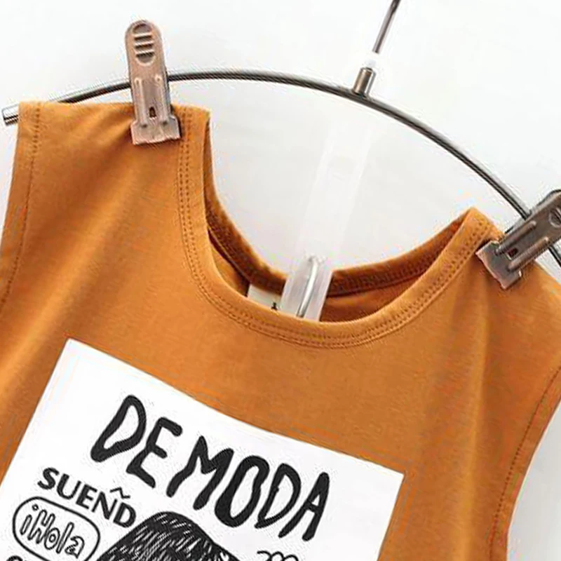 

Girls Clothing Set 2021 Summer Kids Dress Letter Printed Tshirt+Suspender Mesh Skirt 2pcs Outfits Fashion Children Suit 3-7Y