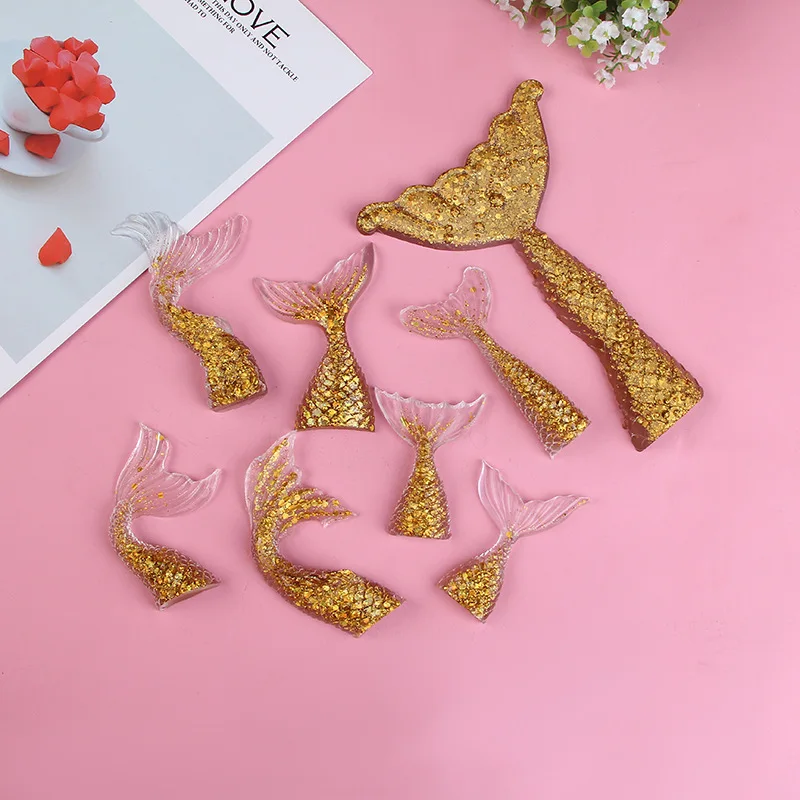 

Mermaid silicone mold DIY chocolate mold small fish tail model fondant cake decoration mold kitchen tool wholesale