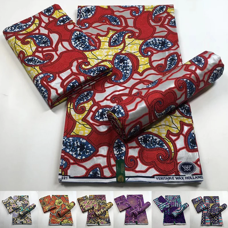 

15 Colors Original Real Wax Fabric Ankara African Print Patchwork Ghana Style Nigeria Fashion Wax Dress DIY Clothing Decoration