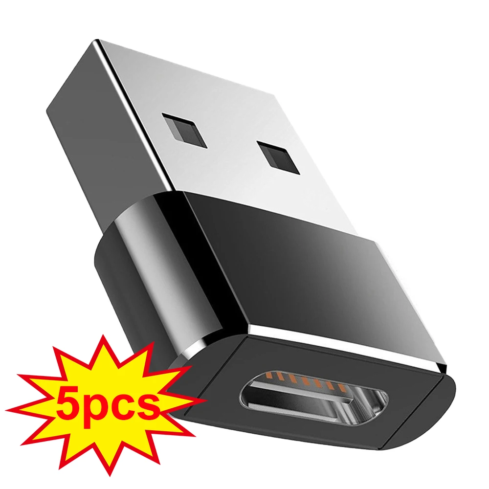 5 шт. кабель с разъемом USB Type C OTG адаптер для iPhone 12 переходник папа Micro c Женский