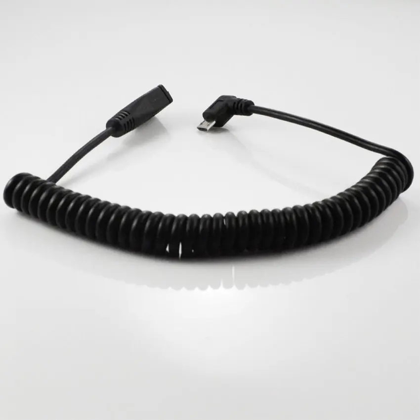 5 футов Спиральный Micro USB B Pin P левый угол штекер-Женский Удлинительный кабель 1
