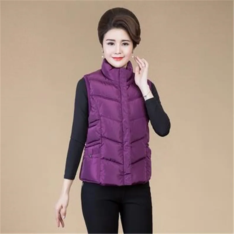 

Woman Autumn Plus Size Solid Short Sleeve Thick Down Parkas Female Winter Warm Down Jackets Lady Oversized Loose Down Vests