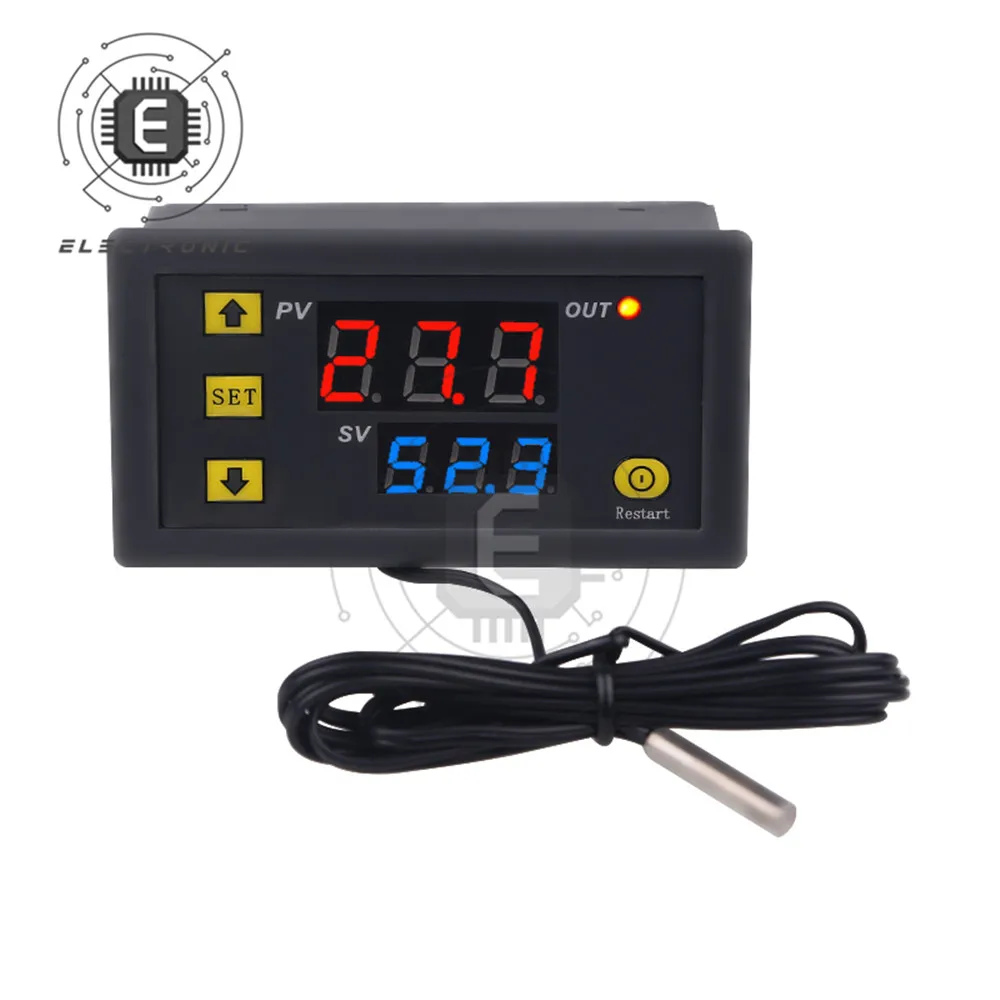 

W3230 Mini Digital Temperature Controller 12V 24V 220V Thermostat Regulator Heating Cooling Control Thermoregulator With Sensor